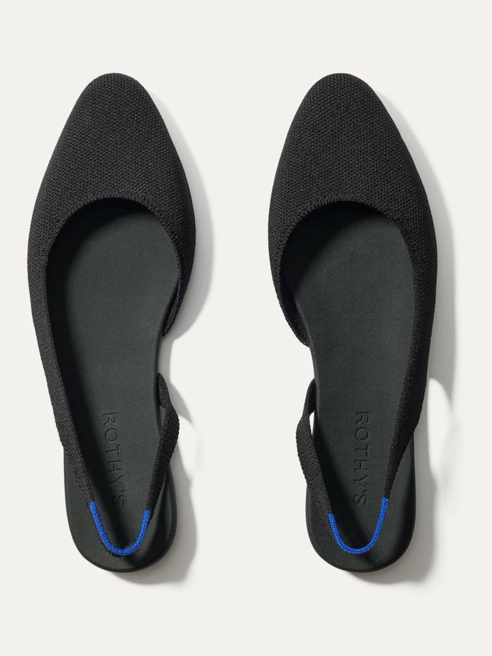 Rothy's Black Almond Slingback Flats Size 6